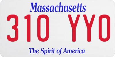 MA license plate 310YY0