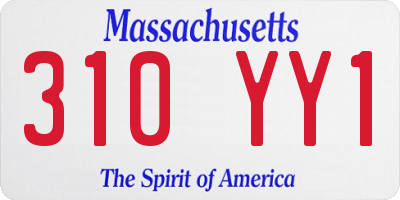MA license plate 310YY1