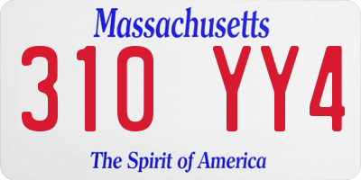 MA license plate 310YY4