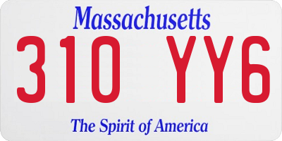 MA license plate 310YY6