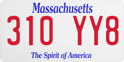 MA license plate 310YY8