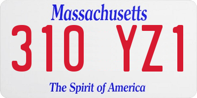 MA license plate 310YZ1