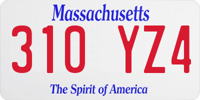 MA license plate 310YZ4