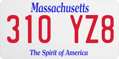 MA license plate 310YZ8