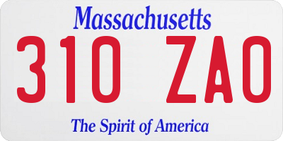 MA license plate 310ZA0