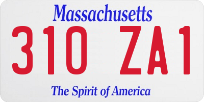 MA license plate 310ZA1