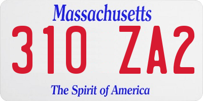 MA license plate 310ZA2