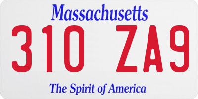 MA license plate 310ZA9
