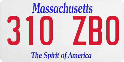 MA license plate 310ZB0