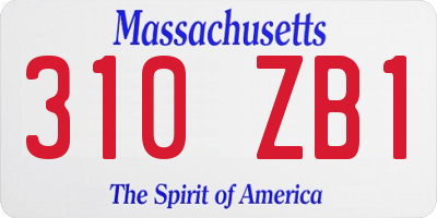 MA license plate 310ZB1
