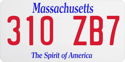 MA license plate 310ZB7