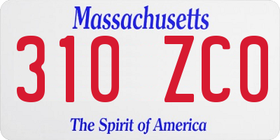MA license plate 310ZC0