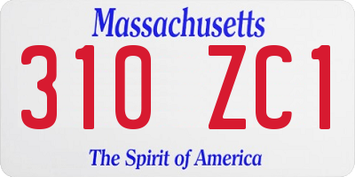 MA license plate 310ZC1