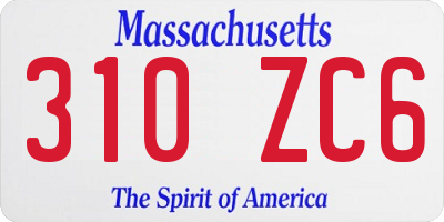 MA license plate 310ZC6