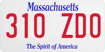 MA license plate 310ZD0