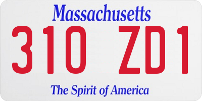 MA license plate 310ZD1