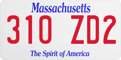 MA license plate 310ZD2