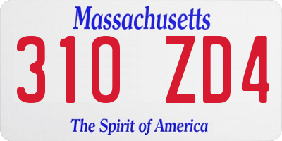 MA license plate 310ZD4