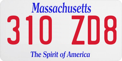 MA license plate 310ZD8