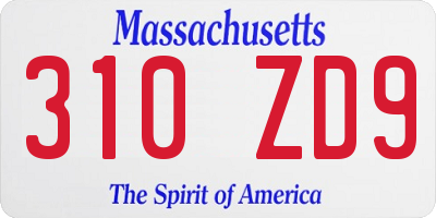 MA license plate 310ZD9