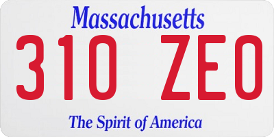 MA license plate 310ZE0