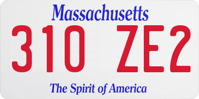 MA license plate 310ZE2