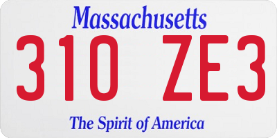 MA license plate 310ZE3