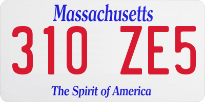 MA license plate 310ZE5