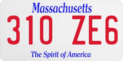 MA license plate 310ZE6