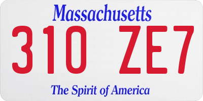 MA license plate 310ZE7
