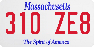 MA license plate 310ZE8