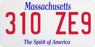 MA license plate 310ZE9