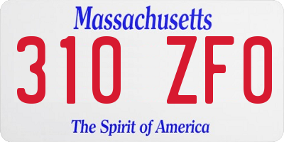 MA license plate 310ZF0