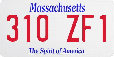 MA license plate 310ZF1