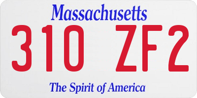 MA license plate 310ZF2