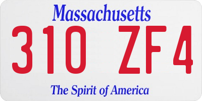 MA license plate 310ZF4
