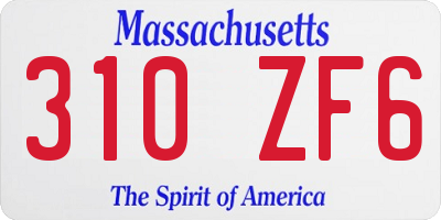 MA license plate 310ZF6