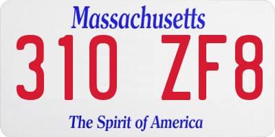 MA license plate 310ZF8