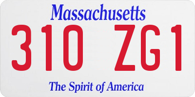 MA license plate 310ZG1