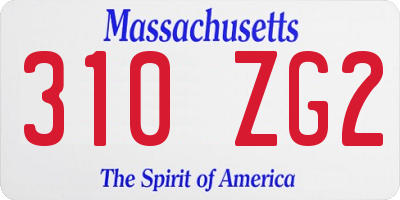 MA license plate 310ZG2