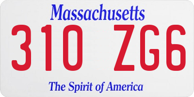 MA license plate 310ZG6