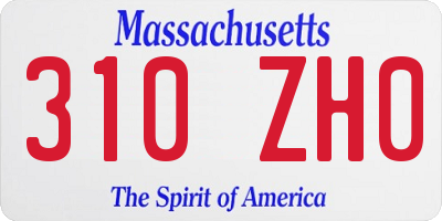 MA license plate 310ZH0