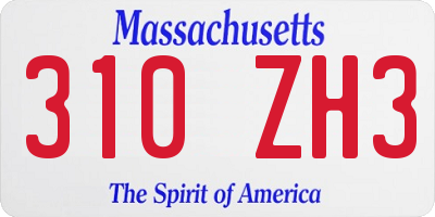 MA license plate 310ZH3