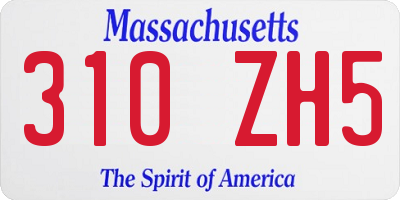 MA license plate 310ZH5