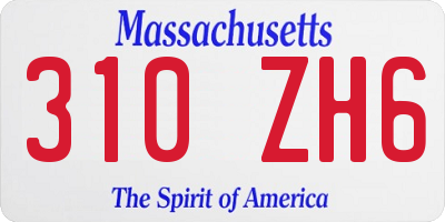MA license plate 310ZH6