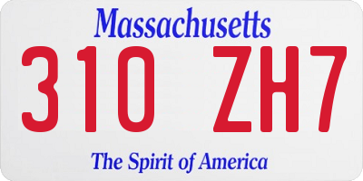 MA license plate 310ZH7