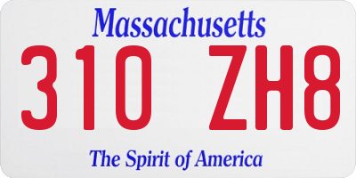 MA license plate 310ZH8