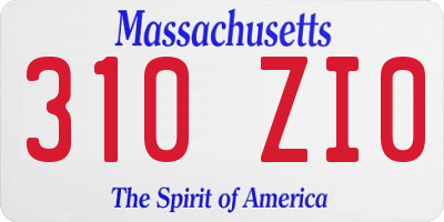 MA license plate 310ZI0