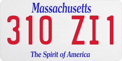 MA license plate 310ZI1