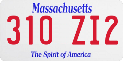 MA license plate 310ZI2